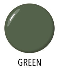 A circular green color sample labeled "Green" on a white background.