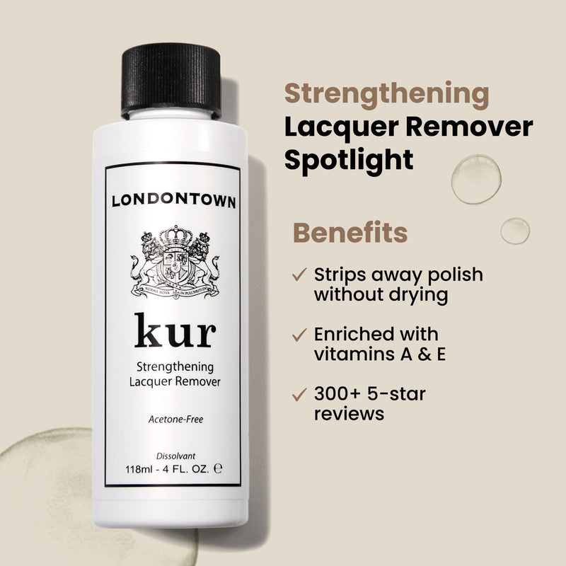 The LONDONTOWN Home & Away Remover Set features a gentle, acetone-free formula enriched with vitamins A & E for healthier nails. Boasting 300+ five-star reviews, it's praised for effortlessly stripping polish from 118ml bottles.
