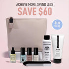 The LONDONTOWN Discovery Set 2.0 includes six nail care products and a nail file before a beige pouch, with text noting a $124 value and $60 savings.