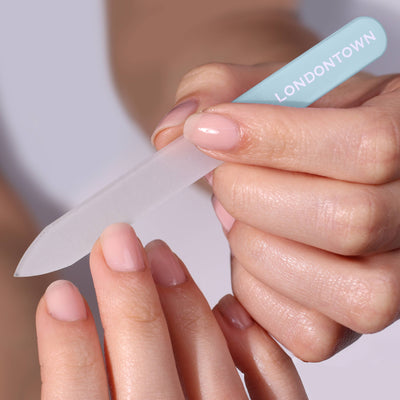 Blue Chrome Glass Nail File