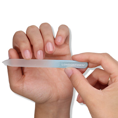 Blue Chrome Glass Nail File