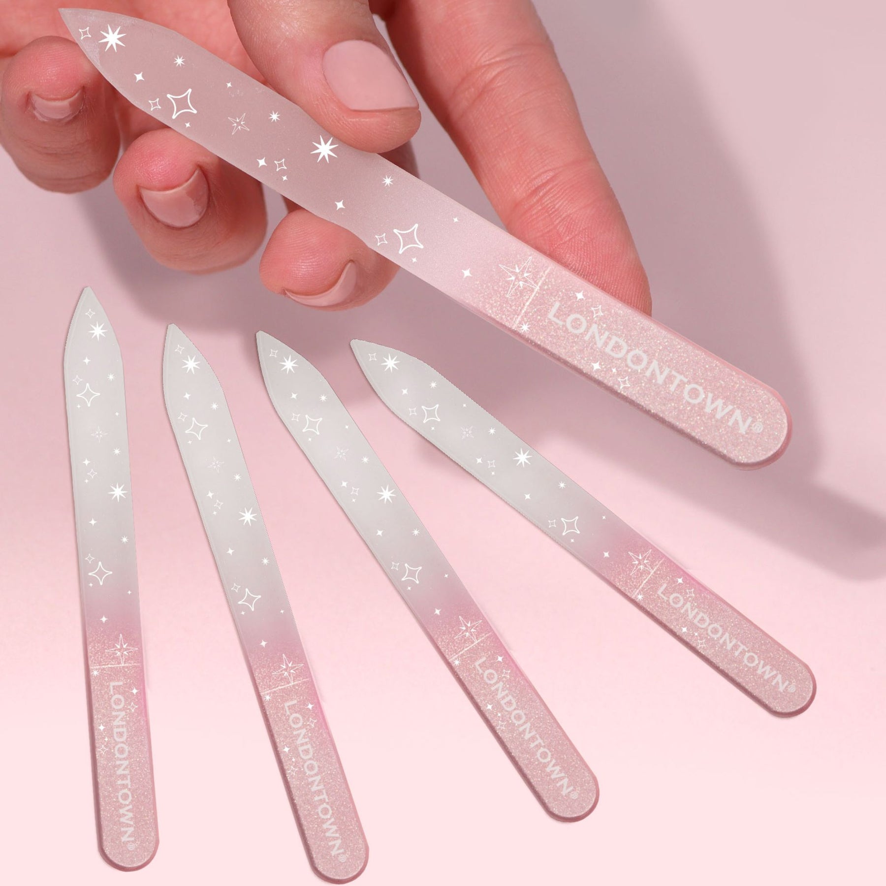 Nail Rile Glass Nail File 4 Pack Glass Nail File, Crystal Nail Files With Case,