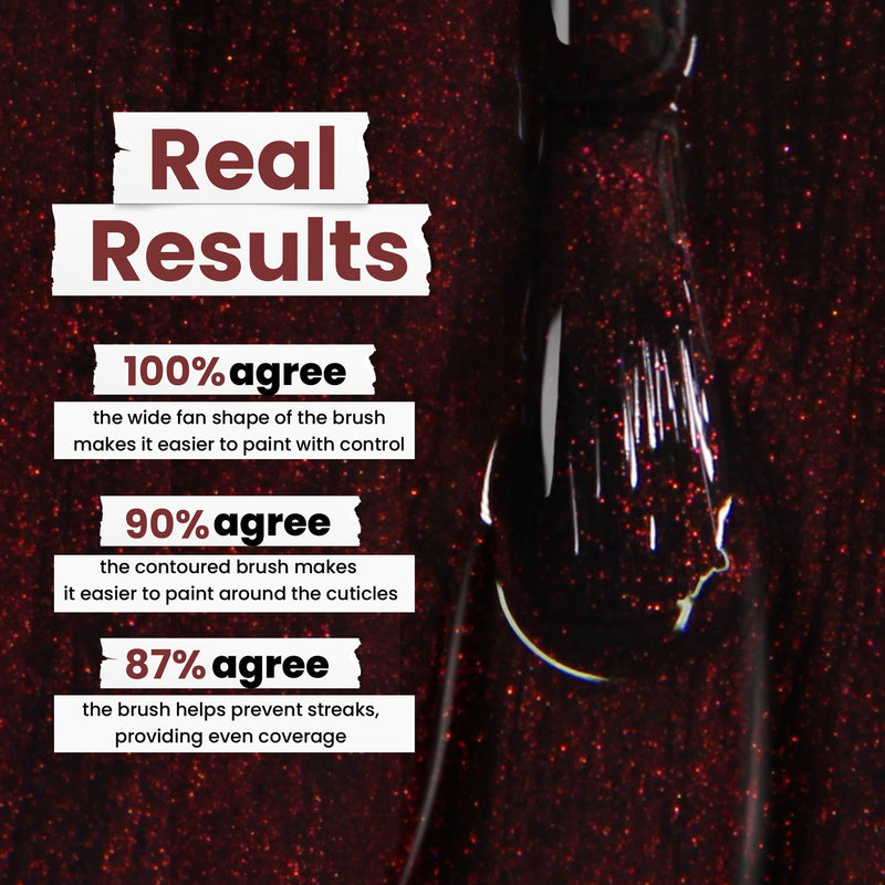 The LONDONTOWN Cockney Glam nail polish is a dark, glittery shade with red-toned metallic crème. The brush design aids in application control, cuticle painting, and prevents streaking. Proudly vegan, cruelty-free, and "16+ Free.