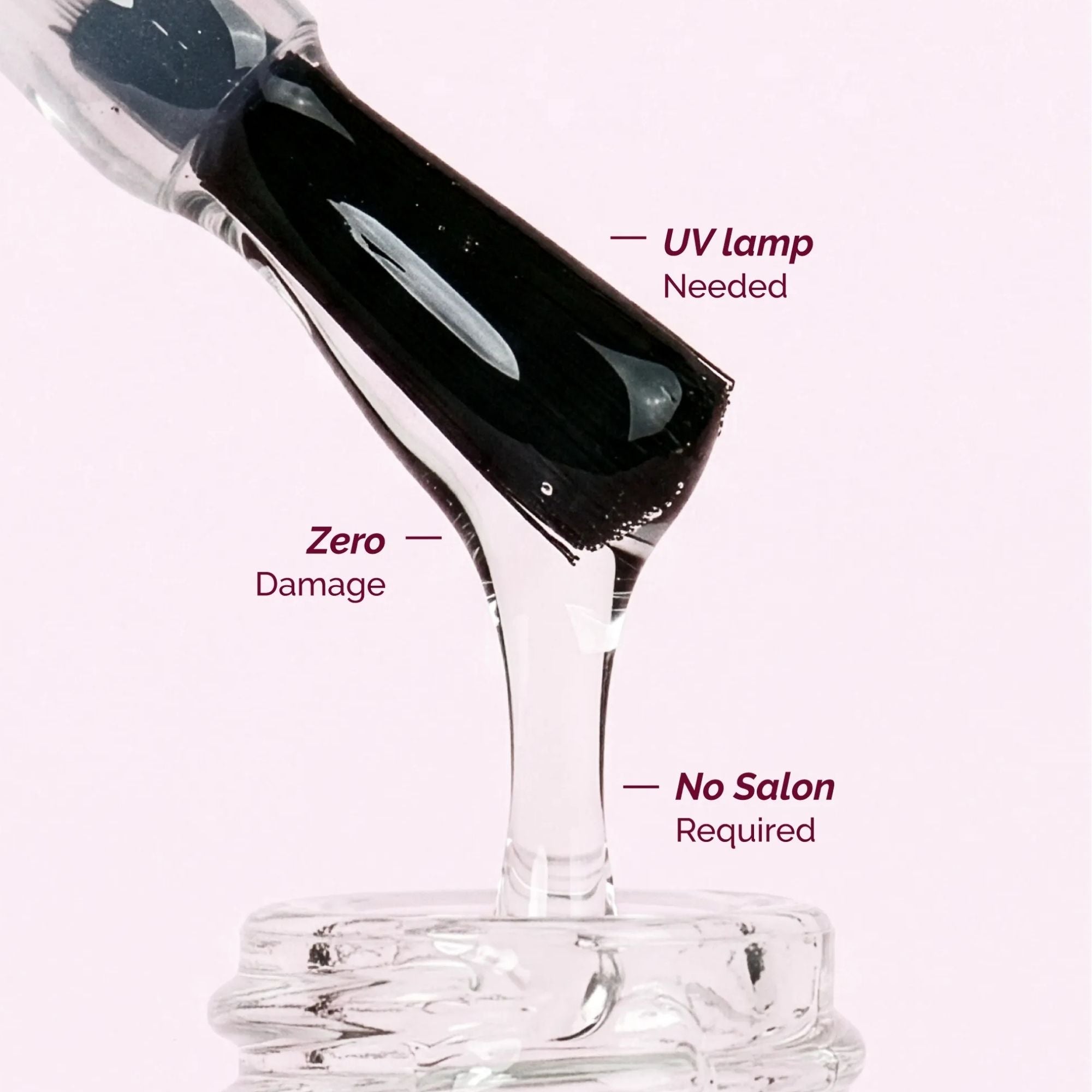 LONDONTOWN's GelShift Top Coat is shown above an open bottle, with text: 