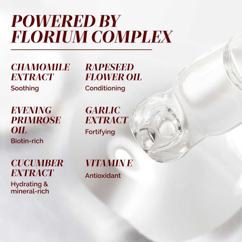 A clear dropper of Truly Ruby by LONDONTOWN rests on a white surface, with text highlighting skin care benefits from chamomile, rapeseed oil, vitamin E, and the nourishing touch of carnal crimson.