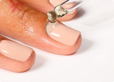 Nourishing Cuticle Oil applied to a nail