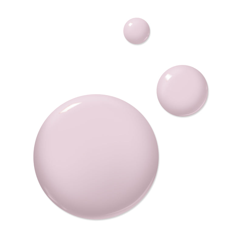 Three drops of LONDONTOWN's Afternoon Tea in varying sizes, with a soft translucent pink hue on a white background, evoke the comforting warmth and coziness of light pink crème.